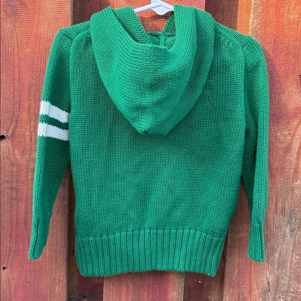 Polo Ralph Lauren Toddler Boys Green Cotton Knit Hoodie Sweater Size 2/2T
